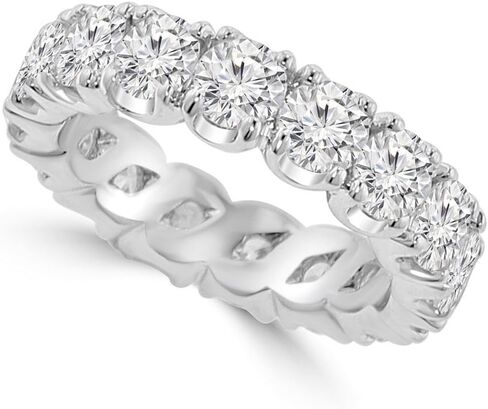 4.00 ct Ladies Round Cut Diamond Eternity Wedding Band Ring in 14 kt White Gold in Saudi Arabia