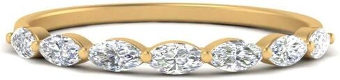 Fascinating Diamonds 14K Gold 3/4 To 2 Carat Lab Grown Marquise Cut Diamond East West 7 Stone Wedding Band For Women (VS1-SI2 Clarity, G-H Color, 0.75-2 Ctw) Premium Collection in Saudi Arabia