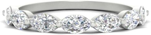 Fascinating Diamonds 14K Gold 3/4 To 2 Carat Lab Grown Marquise Cut Diamond East West 7 Stone Wedding Band For Women (VS1-SI2 Clarity, G-H Color, 0.75-2 Ctw) Premium Collection in Saudi Arabia