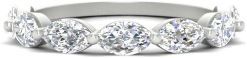 Fascinating Diamonds 14K Gold 3/4 To 2 Carat Lab Grown Marquise Cut Diamond East West 7 Stone Wedding Band For Women (VS1-SI2 Clarity, G-H Color, 0.75-2 Ctw) Premium Collection in Saudi Arabia