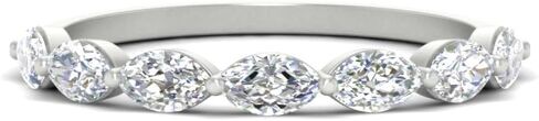Fascinating Diamonds 14K Gold 3/4 To 2 Carat Lab Grown Marquise Cut Diamond East West 7 Stone Wedding Band For Women (VS1-SI2 Clarity, G-H Color, 0.75-2 Ctw) Premium Collection in Saudi Arabia