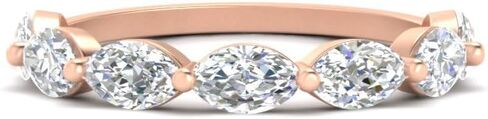 Fascinating Diamonds 14K Gold 3/4 To 2 Carat Lab Grown Marquise Cut Diamond East West 7 Stone Wedding Band For Women (VS1-SI2 Clarity, G-H Color, 0.75-2 Ctw) Premium Collection in Saudi Arabia