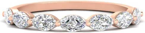 Fascinating Diamonds 14K Gold 3/4 To 2 Carat Lab Grown Marquise Cut Diamond East West 7 Stone Wedding Band For Women (VS1-SI2 Clarity, G-H Color, 0.75-2 Ctw) Premium Collection in Saudi Arabia