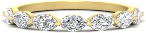 Fascinating Diamonds 14K Gold 3/4 To 2 Carat Lab Grown Marquise Cut Diamond East West 7 Stone Wedding Band For Women (VS1-SI2 Clarity, G-H Color, 0.75-2 Ctw) Premium Collection in Saudi Arabia