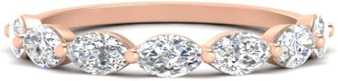 Fascinating Diamonds 14K Gold 3/4 To 2 Carat Lab Grown Marquise Cut Diamond East West 7 Stone Wedding Band For Women (VS1-SI2 Clarity, G-H Color, 0.75-2 Ctw) Premium Collection in Saudi Arabia