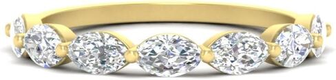 Fascinating Diamonds 14K Gold 3/4 To 2 Carat Lab Grown Marquise Cut Diamond East West 7 Stone Wedding Band For Women (VS1-SI2 Clarity, G-H Color, 0.75-2 Ctw) Premium Collection in Saudi Arabia