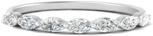 Fascinating Diamonds 14K Gold 3/4 To 2 Carat Lab Grown Marquise Cut Diamond East West 7 Stone Wedding Band For Women (VS1-SI2 Clarity, G-H Color, 0.75-2 Ctw) Premium Collection in Saudi Arabia