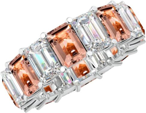 1.5 to 5.5 Carat Emerald 14K White Gold LAB GROWN Gemstone and LAB GROWN Diamond Wedding Band (1ct Center, AAAA Heirloom Quality) in Saudi Arabia