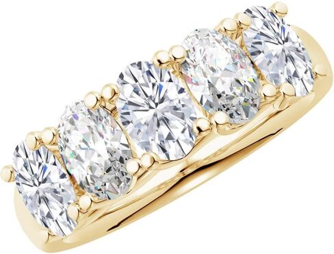1-5 Carat (ctw) 14K White Gold Round LAB GROWN Diamond Ladies Ladies 5 Five Stone Wedding Anniversary Stackable Ring Band Luxury Collection (D-E Color VS1-VS2 Clarity) in Saudi Arabia