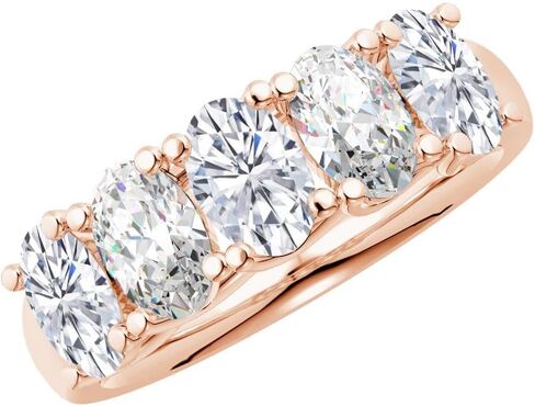 1-5 Carat (ctw) 14K White Gold Round LAB GROWN Diamond Ladies Ladies 5 Five Stone Wedding Anniversary Stackable Ring Band Luxury Collection (D-E Color VS1-VS2 Clarity) in Saudi Arabia