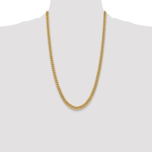 Diamond2Deal 14k الذهب الأصفر 0 مم ميامي الكوبية سلسلة قلادة جراد البحر 26in in Kuwait