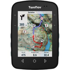 TwoNav Terra + Chest Heart Rate Monitor, GPS Bike Computer with 3.7-inch Wide Screen for Mountain, Hiking, MTB, Bicycle with maps Included. Colour Turquoise