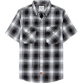 Dubinik® Mens Short Sleeve Button Down Mens Button Up Short Sleeve Two Pockets Soft Vintage Regular Fit Mens Casual Shirts