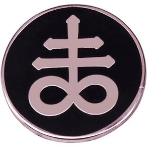 Satanic Leviathan Satan's Cross Fire Brimstone Occult Symbol Hell Satan Devil Baphomet Satanism Alchemy Demon 666 Magic Ritual Witch Halloween Goth Horror 1" Enamel Pin Badge