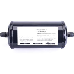 ZHSYMX 34430 A/C Recycling Filter Drier - Black (1 Pack) for Efficient Refrigerant Recovery and Recharge. Models: 17700A, 34450, 34700 (1997), AC375, AC375A, AC375C, 34134Z