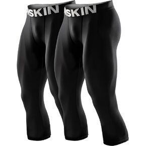 DRSKIN 3, 2 or 1 Pack Men’s 3/4 Compression Pants Tights Leggings Shorts Sports Athletic Baselayer Running Workout Active