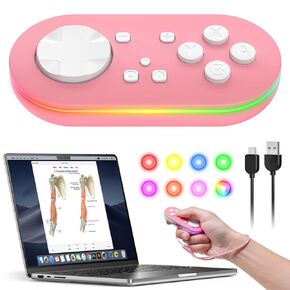 جهاز تحكم جوريكسر لاسلكي يعمل بالبلوتوث لجهاز Anki App-Gamepad صغير الحجم للتحكم في Switch-Windows-Android-MacOS مع كابل وحزام (وردي) in Kuwait