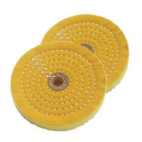 JUNLIXN 6 Inch Extra Thick Cotton Buffing Wheel, 5/8 Inch Arbor Hole 70 Ply Abrasive Cloth Fine Polishing Wheel for Bench Grinder(White)