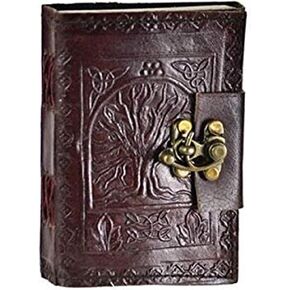 Leather Celtic Tree of Life Book of Shadows Blank Spell Book Wicca