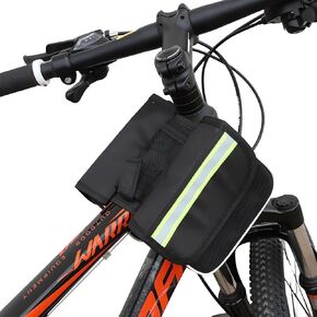 UNICOLD Waterproof Bicycle Storage Bags Reflective Phone Mount Top Tube Bag Bike Phone Case Holder Accessories Cycling Pouch Compatible with iPhone 15,14, 13, 12, Samsung Galaxy Ultra phones Fit 6.5"