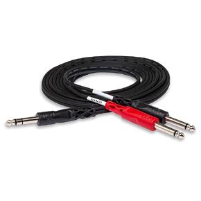 Hosa STP-202 1/4" TRS to Dual 1/4" TS Insert Cable, 2 Meters
