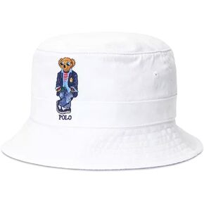 Polo Ralph Lauren Men's Polo Bear Twill Bucket Hat S/M White
