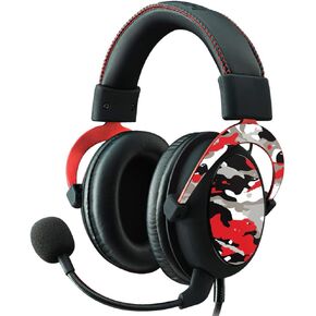 MightySkins Skin Compatible With Kingston HyperX Cloud II Gaming Headset - Red Camo | Protective, Durable, and Unique Vinyl Decal wrap cover | Easy To Apply, Remove | Made in the USA