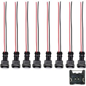 IXGKHC Set 8X - Year 1992-2004 Replaces for Ford E250 F150 F250 F350 E350 Replacement for Mustang Lincoln and Mercury 4.6L 5.0L 5.4L 5.8L Fuel Injector Connector Plug Harness 0280150943 0280150939
