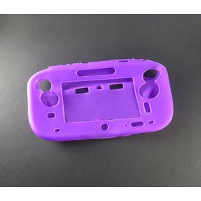 for WiiU Gamepad Controller Protective Soft Rubber Shell Case Cover WiiU Controller (Purple)