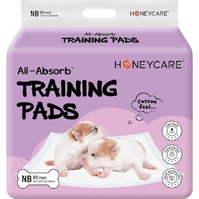 HONEY CARE All-Absorb Training Pads for New Born Puppies I Ultra Soft Surface Like Baby Diapers I Super Absorbent Puppy Pads I Super Soft Puppy Pee Pads I 17.5" by 23.5", 80 Count