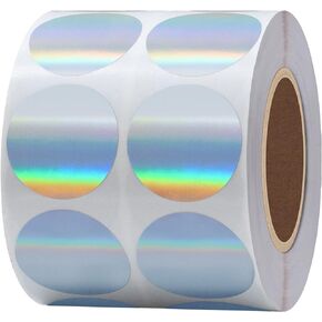 Hybsk 1000pcs Holographic Silver Labels Color Coding Dots for Organizing Inventory 1 inch Round Dot Stickers -DO NOT Support Printing!(1 inch)