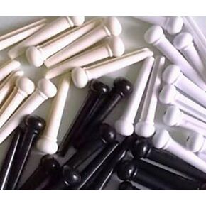 Generic Total 30 pcs Guitar Bridge Pins Plastic with Dot White Ivory Black each 10 pcs
