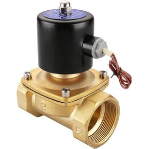Baomain 2 inch AC 110V Brass Electric Solenoid Valve Water Air NC Valve 2W-500-50