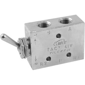uxcell® Silver Tone Air Pneumatic 2 Position 5 Way Toggle Switch Valve TAC2-41V