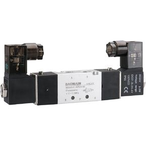 Baomain Pneumatic Solenoid Air Valve 4V120-06 DC 24V 5 Way 2 Position PT 1/8" Internally Piloted Acting Type Double Electrical Control