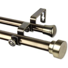 Rod Desyne Topper 3/4 inch Dia. 120-170"-Satin Nickel Double Curtain Rod Set
