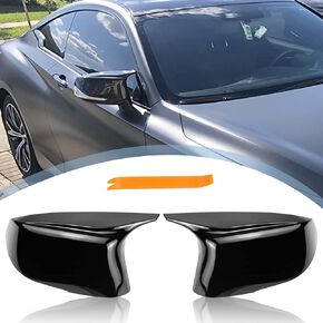 Door Mirror Cover Caps Compatible with Infiniti - Door Rearview Mirror Cap Covers Replacement for Infiniti Q50 Sedan 2014-2020 Q60 Q70 QX30 QX50 2015-2020 Left and Right Mirror Caps (Glossy Black)
