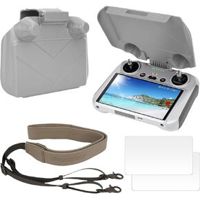 2 in 1 Sun Hood RC 2 Protector Sunshade + Tempered Glass Screen Protector+ Neck Lanyard/Strap, DJI RC2 Parts