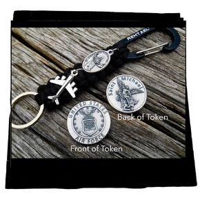 St Joseph of Cupertino Paracord Key Clip- One Air Force/St. Michael Token- Saint Joseph Patron of Aviators, Air Travelers, Air Force, Airplane Charm, Pilots