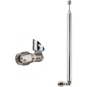POBADY 2PCS 8 Sections Telescopic Antenna SMA Male Connector Radio Replacement Antenna 73.5cm/28.9IN for TV AM FM Radio Stereo Receiver