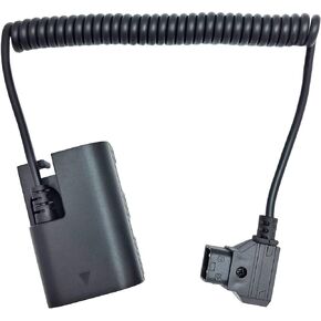 LSYRIA D-Tap to LPE6 Dummy Battery Coiled Cable Suitable for Canon EOS R R5 R6 II R7 5DII 5DIII 5DIV 6D 6DII 70D 7D 7DII 80D 90D, 40inch