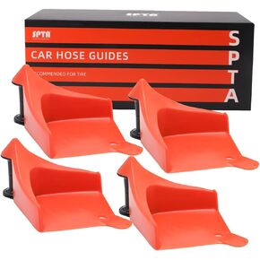 Car Hose Guide, SPTA 4pcs Automatic Plastic Hose Guides, Car Wheel Rolling System Tool, Preventing Stucking and Snagging under Tires, for Car, Motorcycle and Truck Tires -HWPFC12-4