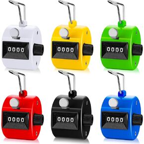 ALDMIO Hand Tally Counter, 4 Digit Mechanical Tally Counter with Metal Finger Ring, Hand Held Counter Clicker for Counting Numbers Knitting Coaching Golf Lap Fishing School Sports Event