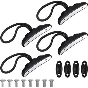 Relaxgiant 4 Pieces Kayak Handles Kit Canoe Carry Handle Pull Handle T Handle with Cord and Pad Eyes Screws for Kayak Emotion Kayaks Luggage Kayak Replacement Installation Kit