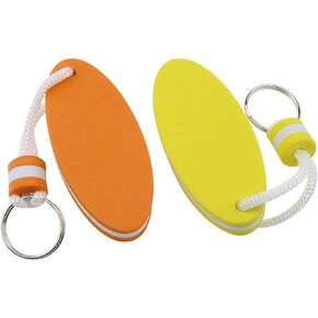 zutisay Floating Key Ring Water Buoyant Key Chain Boat Key Chain For Boating, Surfing, Diving, etc. (Yellow And Orange Each) 2PCS