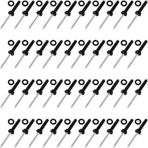 Yataha 40PCS Kayak Pop Rivets, Kayak Pad Eye Deep Water Long Grip Tri-Grip, Tri-Fold Bulb Mounting Rivets with Waterproof O-Rings for Kayak Marine Boat - Black