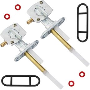 YOFMOO Fuel Petcock Valve Switch Compatible with Kawasaki Bayou 220 250 300 400 KLF220 KLF300 KLF400 KL250 KZ305 KZ550 Ninja EX500 500R ZX600C ZX600A EN450 EN500 KX60 KX65 KX80 KX85 KX100 Pack of 2