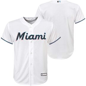 Outerstuff Miami Marlins MLB Kids Youth 4-20 White Home Team Jersey