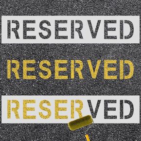 2pcs Reserved Stencil, 28.74x5.9 inch Reserved Parking Sign Spray Painting Letter Stencil Reusable Reserved Template for Parking Lot Concrete Curb Asphalt