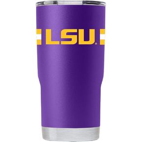 Gametime Sidekicks LSU 20oz Purple Tumbler - Officially Licensed, 18/8 Stainless Steel, Double-walled, Vacuum-insulated, UV LED Printed Logos, Sweatless, Stays Hot/Cold - 360 Wrap